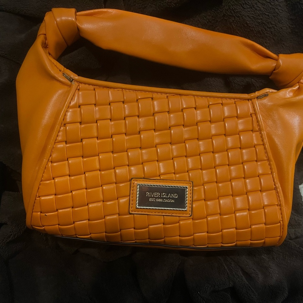 Orange- River Island woven bag